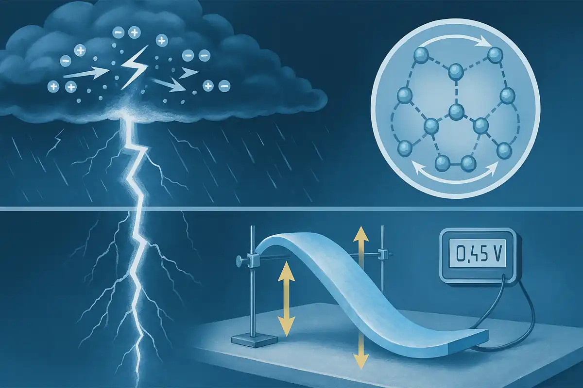 Flexoelectricity in ice proves bending generates electricity