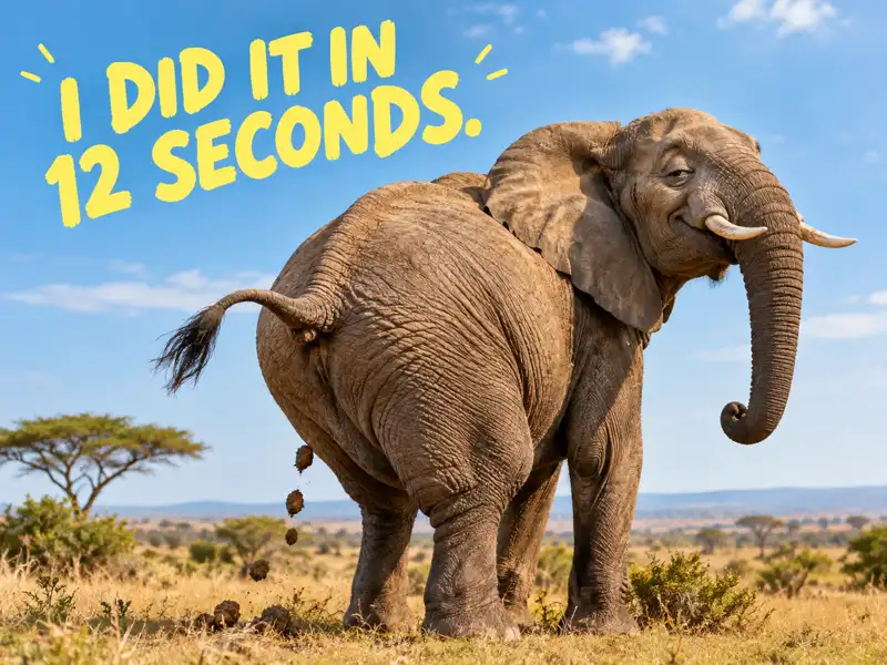 The Elephant Who Did It in 12 Seconds